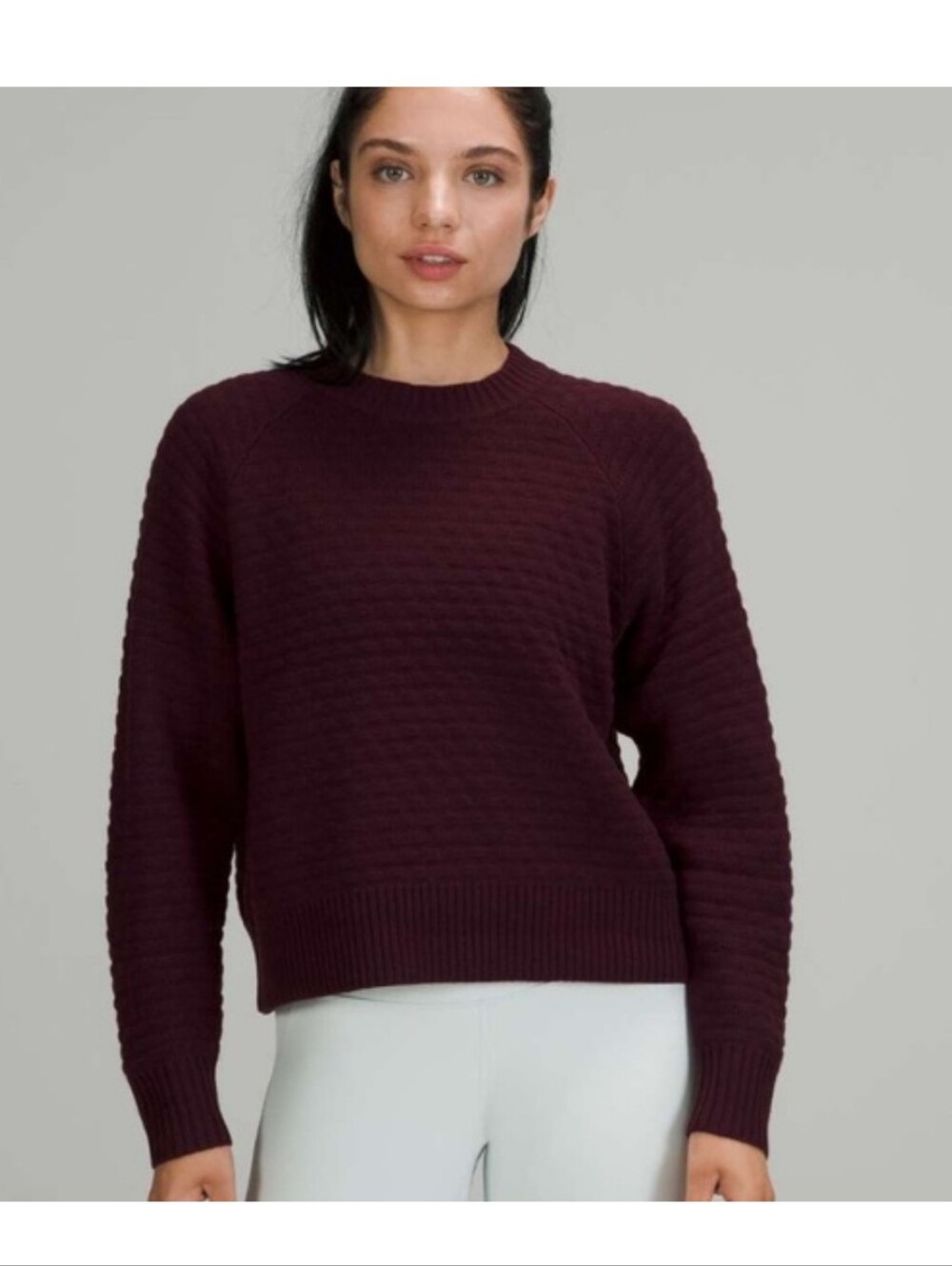 Lululemon Texture Play Thick Crewneck Sweater Viscose Acrylic Cashmere Blend